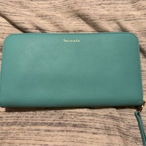 Tiffany & Co. Women's Blue Leather XL Wallet